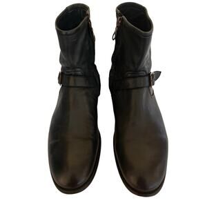 Paul Smith Men’s Red Ear Black Leather Zip Up Boots Shoes Italy Size US-12 EU-45
